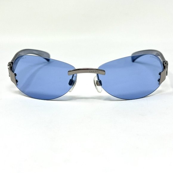 Vintage Chanel Sunglasses rimless 4037 168/ 72 Blue  Iridium Temples 59 [] 15 - Picture 3 of 14